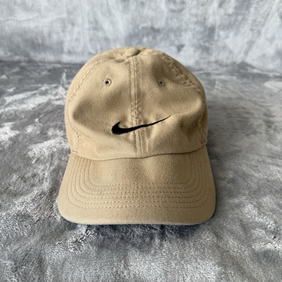 Nike Other - Nike Hat Cap Strap Back Mens One Size Khaki Embroidered Swoosh Dad Hat Baseball